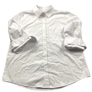 Madewell Top Women Med White Button Up Classic Casual Preppy Classic NQ970 NWT